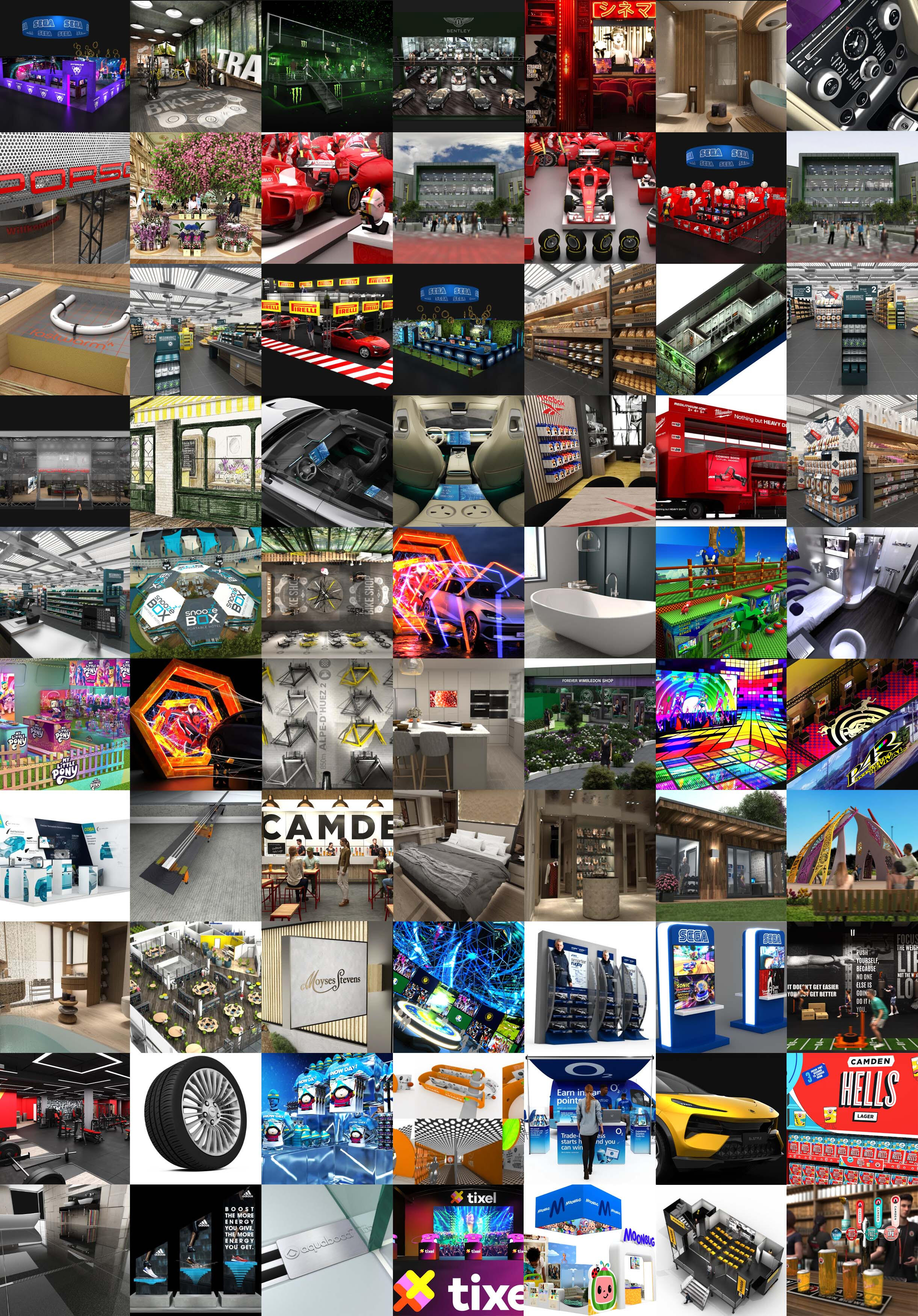 A series of work images